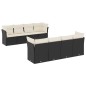 vidaXL 9-tlg. Garten-Sofagarnitur mit Kissen Schwarz Poly Rattan vidaXL 9-tlg. Garten-Sofagarnitur mit Kissen Schwarz Poly Rattan