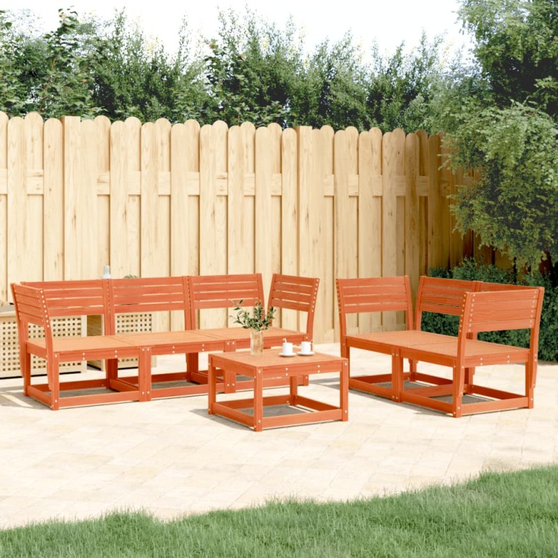 vidaXL 5-tlg. Garten-Sofagarnitur Wachsbraun Massivholz Kiefer vidaXL 5-tlg. Garten-Sofagarnitur Wachsbraun Massivholz Kiefer