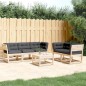 vidaXL 5-tlg. Garten-Sofagarnitur mit Kissen Massivholz Kiefer vidaXL 5-tlg. Garten-Sofagarnitur mit Kissen Massivholz Kiefer