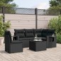 vidaXL 6-tlg. Garten-Sofagarnitur mit Kissen Schwarz Poly Rattan vidaXL 6-tlg. Garten-Sofagarnitur mit Kissen Schwarz Poly Rattan