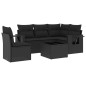 vidaXL 6-tlg. Garten-Sofagarnitur mit Kissen Schwarz Poly Rattan vidaXL 6-tlg. Garten-Sofagarnitur mit Kissen Schwarz Poly Rattan