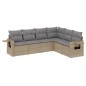 vidaXL 6-tlg. Garten-Sofagarnitur mit Kissen Beige Poly Rattan vidaXL 6-tlg. Garten-Sofagarnitur mit Kissen Beige Poly Rattan