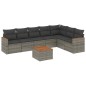 vidaXL 8-tlg. Garten-Sofagarnitur mit Kissen Grau Poly Rattan vidaXL 8-tlg. Garten-Sofagarnitur mit Kissen Grau Poly Rattan