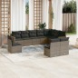 vidaXL 10-tlg. Garten-Sofagarnitur mit Kissen Grau Poly Rattan vidaXL 10-tlg. Garten-Sofagarnitur mit Kissen Grau Poly Rattan