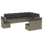 vidaXL 10-tlg. Garten-Sofagarnitur mit Kissen Grau Poly Rattan vidaXL 10-tlg. Garten-Sofagarnitur mit Kissen Grau Poly Rattan