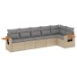 vidaXL 6-tlg. Garten-Sofagarnitur mit Kissen Beige Poly Rattan vidaXL 6-tlg. Garten-Sofagarnitur mit Kissen Beige Poly Rattan