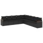 vidaXL 9-tlg. Garten-Sofagarnitur mit Kissen Schwarz Poly Rattan vidaXL 9-tlg. Garten-Sofagarnitur mit Kissen Schwarz Poly Rattan