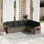 vidaXL 6-tlg. Garten-Sofagarnitur mit Kissen Grau Poly Rattan vidaXL 6-tlg. Garten-Sofagarnitur mit Kissen Grau Poly Rattan