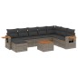 vidaXL 9-tlg. Garten-Sofagarnitur mit Kissen Grau Poly Rattan vidaXL 9-tlg. Garten-Sofagarnitur mit Kissen Grau Poly Rattan