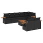 vidaXL 9-tlg. Garten-Sofagarnitur mit Kissen Schwarz Poly Rattan vidaXL 9-tlg. Garten-Sofagarnitur mit Kissen Schwarz Poly Rattan