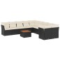 vidaXL 11-tlg. Garten-Sofagarnitur mit Kissen Schwarz Poly Rattan vidaXL 11-tlg. Garten-Sofagarnitur mit Kissen Schwarz Poly Rattan