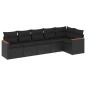vidaXL 6-tlg. Garten-Sofagarnitur mit Kissen Schwarz Poly Rattan vidaXL 6-tlg. Garten-Sofagarnitur mit Kissen Schwarz Poly Rattan
