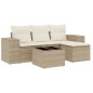 vidaXL 5-tlg. Garten-Sofagarnitur mit Kissen Beige Poly Rattan vidaXL 5-tlg. Garten-Sofagarnitur mit Kissen Beige Poly Rattan