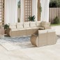 vidaXL 8-tlg. Garten-Sofagarnitur mit Kissen Beige Poly Rattan vidaXL 8-tlg. Garten-Sofagarnitur mit Kissen Beige Poly Rattan
