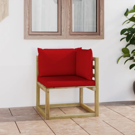 Garten-Ecksofa mit Kissen in Grün Imprägniertes Kiefernholz