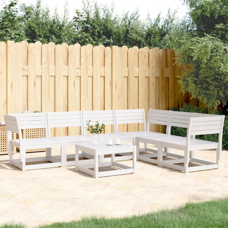 vidaXL 6-tlg. Garten-Sofagarnitur Weiß Massivholz Kiefer vidaXL 6-tlg. Garten-Sofagarnitur Weiß Massivholz Kiefer