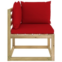 Garten-Ecksofa mit Kissen in Grün Imprägniertes Kiefernholz