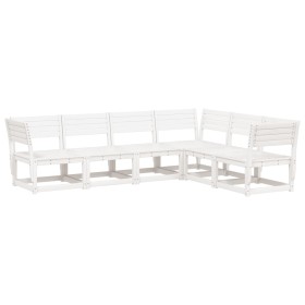 vidaXL 6-tlg. Garten-Sofagarnitur Weiß Massivholz Kiefer