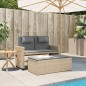 vidaXL Gartenbank Verstellbar mit Kissen Beige Poly Rattan vidaXL Gartenbank Verstellbar mit Kissen Beige Poly Rattan