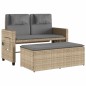 vidaXL Gartenbank Verstellbar mit Kissen Beige Poly Rattan vidaXL Gartenbank Verstellbar mit Kissen Beige Poly Rattan