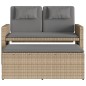 vidaXL Gartenbank Verstellbar mit Kissen Beige Poly Rattan vidaXL Gartenbank Verstellbar mit Kissen Beige Poly Rattan