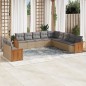 vidaXL 11-tlg. Garten-Sofagarnitur mit Kissen Beige Poly Rattan vidaXL 11-tlg. Garten-Sofagarnitur mit Kissen Beige Poly Rattan