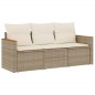 vidaXL 3-tlg. Garten-Sofagarnitur mit Kissen Beige Poly Rattan vidaXL 3-tlg. Garten-Sofagarnitur mit Kissen Beige Poly Rattan
