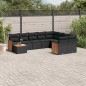 vidaXL 10-tlg. Garten-Sofagarnitur mit Kissen Schwarz Poly Rattan vidaXL 10-tlg. Garten-Sofagarnitur mit Kissen Schwarz Poly Rattan