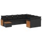 vidaXL 10-tlg. Garten-Sofagarnitur mit Kissen Schwarz Poly Rattan vidaXL 10-tlg. Garten-Sofagarnitur mit Kissen Schwarz Poly Rattan