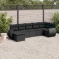vidaXL 7-tlg. Garten-Sofagarnitur mit Kissen Schwarz Poly Rattan vidaXL 7-tlg. Garten-Sofagarnitur mit Kissen Schwarz Poly Rattan
