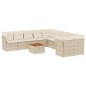 vidaXL 11-tlg. Garten-Sofagarnitur mit Kissen Beige Poly Rattan vidaXL 11-tlg. Garten-Sofagarnitur mit Kissen Beige Poly Rattan