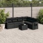 vidaXL 7-tlg. Garten-Sofagarnitur mit Kissen Schwarz Poly Rattan vidaXL 7-tlg. Garten-Sofagarnitur mit Kissen Schwarz Poly Rattan