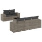 vidaXL 6-tlg. Garten-Sofagarnitur mit Kissen Grau Poly Rattan vidaXL 6-tlg. Garten-Sofagarnitur mit Kissen Grau Poly Rattan