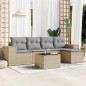 vidaXL 6-tlg. Garten-Sofagarnitur mit Kissen Beige Poly Rattan vidaXL 6-tlg. Garten-Sofagarnitur mit Kissen Beige Poly Rattan