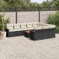 vidaXL 11-tlg. Garten-Sofagarnitur mit Kissen Schwarz Poly Rattan vidaXL 11-tlg. Garten-Sofagarnitur mit Kissen Schwarz Poly Rattan