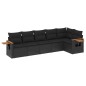 vidaXL 6-tlg. Garten-Sofagarnitur mit Kissen Schwarz Poly Rattan vidaXL 6-tlg. Garten-Sofagarnitur mit Kissen Schwarz Poly Rattan