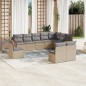 vidaXL 10-tlg. Garten-Sofagarnitur mit Kissen Beige Poly Rattan vidaXL 10-tlg. Garten-Sofagarnitur mit Kissen Beige Poly Rattan
