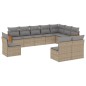 vidaXL 10-tlg. Garten-Sofagarnitur mit Kissen Beige Poly Rattan vidaXL 10-tlg. Garten-Sofagarnitur mit Kissen Beige Poly Rattan