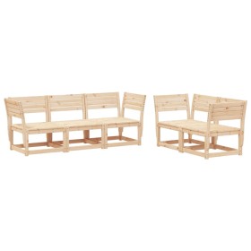vidaXL 5-tlg. Garten-Sofagarnitur Massivholz Kiefer