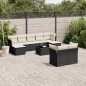 vidaXL 10-tlg. Garten-Sofagarnitur mit Kissen Schwarz Poly Rattan vidaXL 10-tlg. Garten-Sofagarnitur mit Kissen Schwarz Poly Rattan