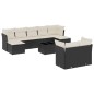 vidaXL 10-tlg. Garten-Sofagarnitur mit Kissen Schwarz Poly Rattan vidaXL 10-tlg. Garten-Sofagarnitur mit Kissen Schwarz Poly Rattan