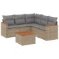 vidaXL 6-tlg. Garten-Sofagarnitur mit Kissen Beige Poly Rattan vidaXL 6-tlg. Garten-Sofagarnitur mit Kissen Beige Poly Rattan