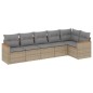 vidaXL 6-tlg. Garten-Sofagarnitur mit Kissen Beige Poly Rattan vidaXL 6-tlg. Garten-Sofagarnitur mit Kissen Beige Poly Rattan