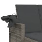 vidaXL Doppel-Sonnenliege mit Dach und Auflagen Grau Poly Rattan vidaXL Doppel-Sonnenliege mit Dach und Auflagen Grau Poly Rattan