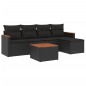 vidaXL 6-tlg. Garten-Sofagarnitur mit Kissen Schwarz Poly Rattan vidaXL 6-tlg. Garten-Sofagarnitur mit Kissen Schwarz Poly Rattan