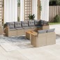 vidaXL 9-tlg. Garten-Sofagarnitur mit Kissen Beige Poly Rattan vidaXL 9-tlg. Garten-Sofagarnitur mit Kissen Beige Poly Rattan