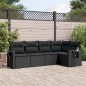 vidaXL 5-tlg. Garten-Sofagarnitur mit Kissen Schwarz Poly Rattan vidaXL 5-tlg. Garten-Sofagarnitur mit Kissen Schwarz Poly Rattan