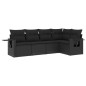 vidaXL 5-tlg. Garten-Sofagarnitur mit Kissen Schwarz Poly Rattan vidaXL 5-tlg. Garten-Sofagarnitur mit Kissen Schwarz Poly Rattan