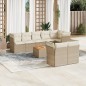 vidaXL 9-tlg. Garten-Sofagarnitur mit Kissen Beige Poly Rattan vidaXL 9-tlg. Garten-Sofagarnitur mit Kissen Beige Poly Rattan