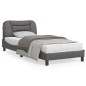 vidaXL Bettgestell mit Kopfteil Grau 90x190 cm Kunstleder vidaXL Bettgestell mit Kopfteil Grau 90x190 cm Kunstleder